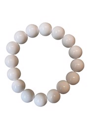 Plastik armbånd - med perler, Karmen - hvid